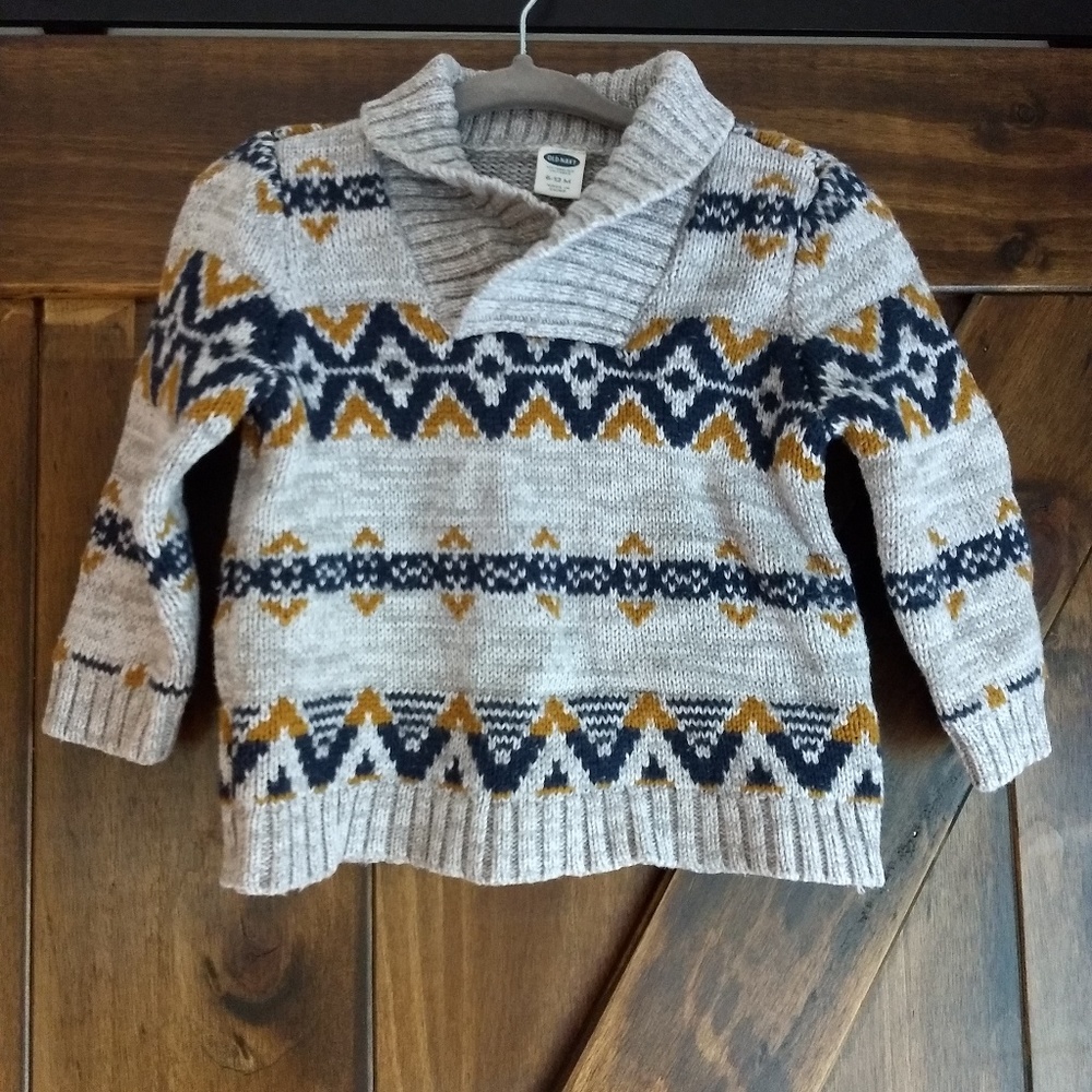 Old Navy Gray Design Sweater, 6-12 Months